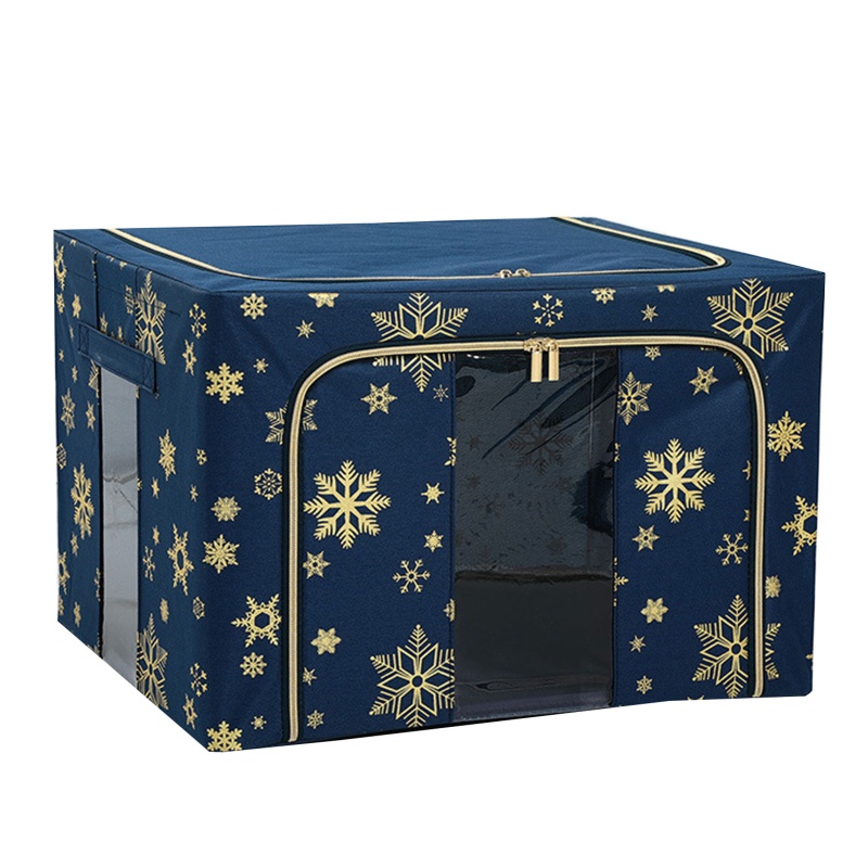 Hộp Đựng Đồ Lót / Vớ / Đồ Lót Bằng Vải Oxford Trong Suốt Họa Tiết Bông Tuyết Chống Thấm Nước