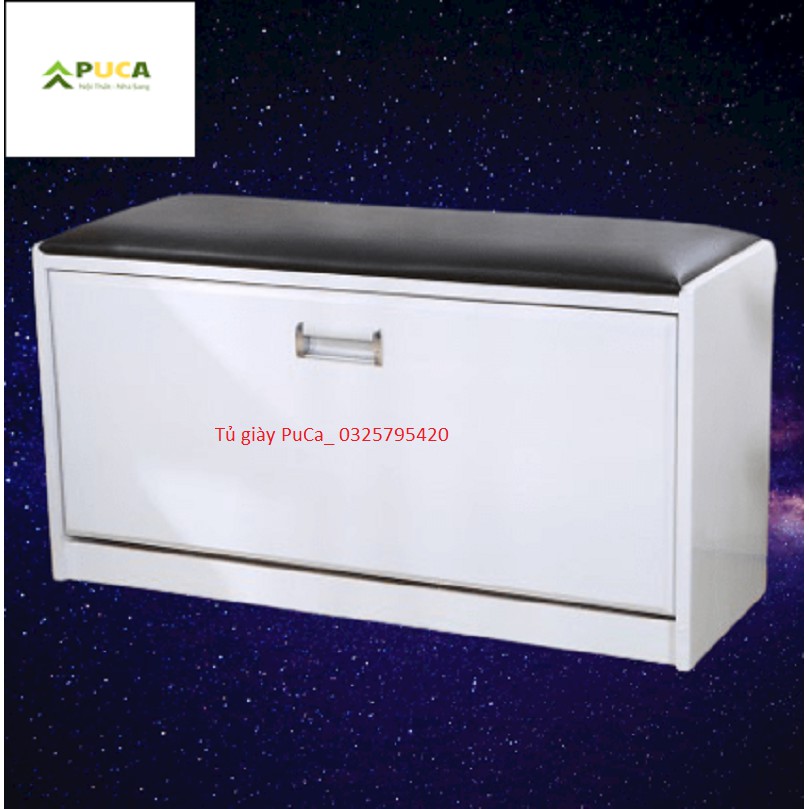 Tủ giày thông minh PUCA gỗ cao cấp, kệ ghế để giày 3 ngăn siêu tiết kiệm diện tích, 80cm*30cm*45cm