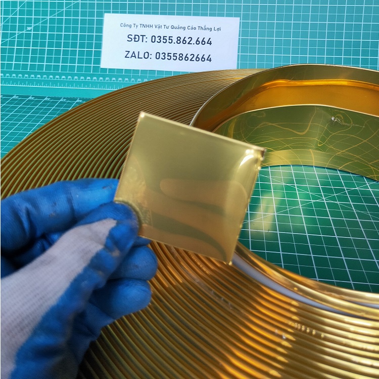Gáy nhôm vàng gương 1 gờ 4cm 6cm