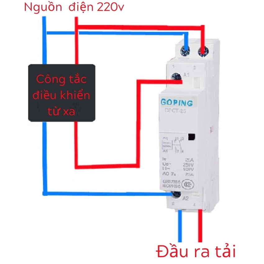 Khởi Động Từ 1 Pha Goping 25A-220V Contactor