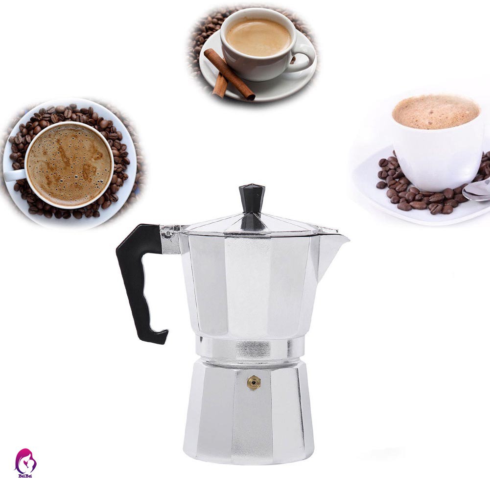 Bình pha cà phê Moka Espresso bằng nhôm bền dành cho nhà bếp/ nhà cửa/ văn phòng