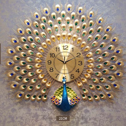 Đồng hồ kim trôi treo tường hình con công khổng tước decor trang trí phòng khách mã 912 loại 1m- DIFFUSER LUX