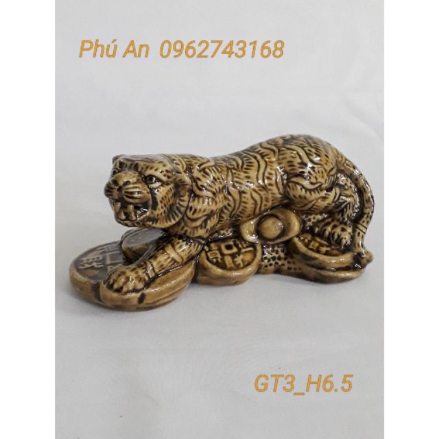 Hổ Đứng Trên Tiền_ Gốm sứ Bát Tràng