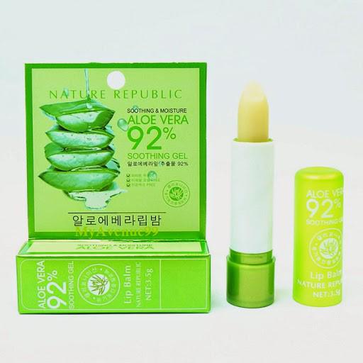 SON DƯỠNG MÔI LÔ HỘI ALOE VERA 92% DƯỠNG ẨM KÉP MÔI CĂNG MƯỚT
