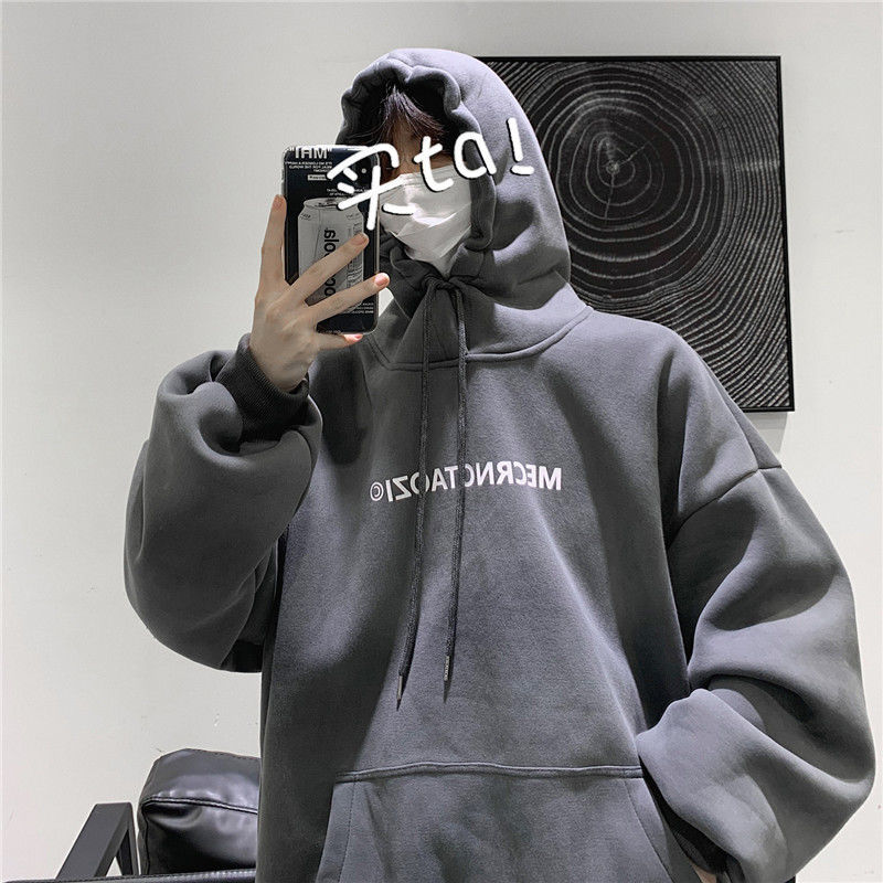 Áo khoác hoodie len lót nhung dày dặn dáng suông rộng thời trang thu đông cho nam size S-4XL | BigBuy360 - bigbuy360.vn