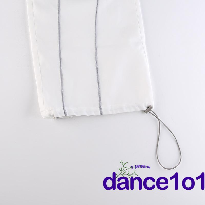 ☾FR♡Women´s High Waist Drawstring Cinched Feet Style Summer Wide Leg Straight Pants