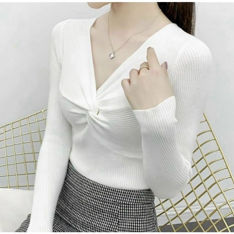 Áo xoắn ngực tay dài đủ màu sắc sáng chảnh A15