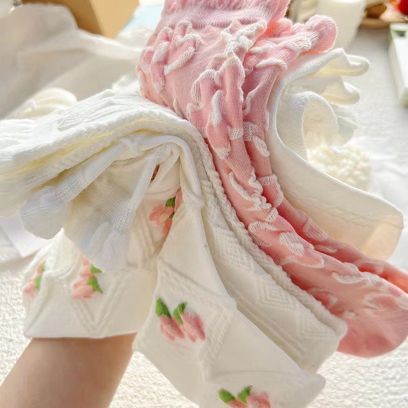 Vớ Ren Mỏng Cổ Cao Nhiều Màu Sắc Thời Trang Phong Cách Nhật Bản Cho Nữ