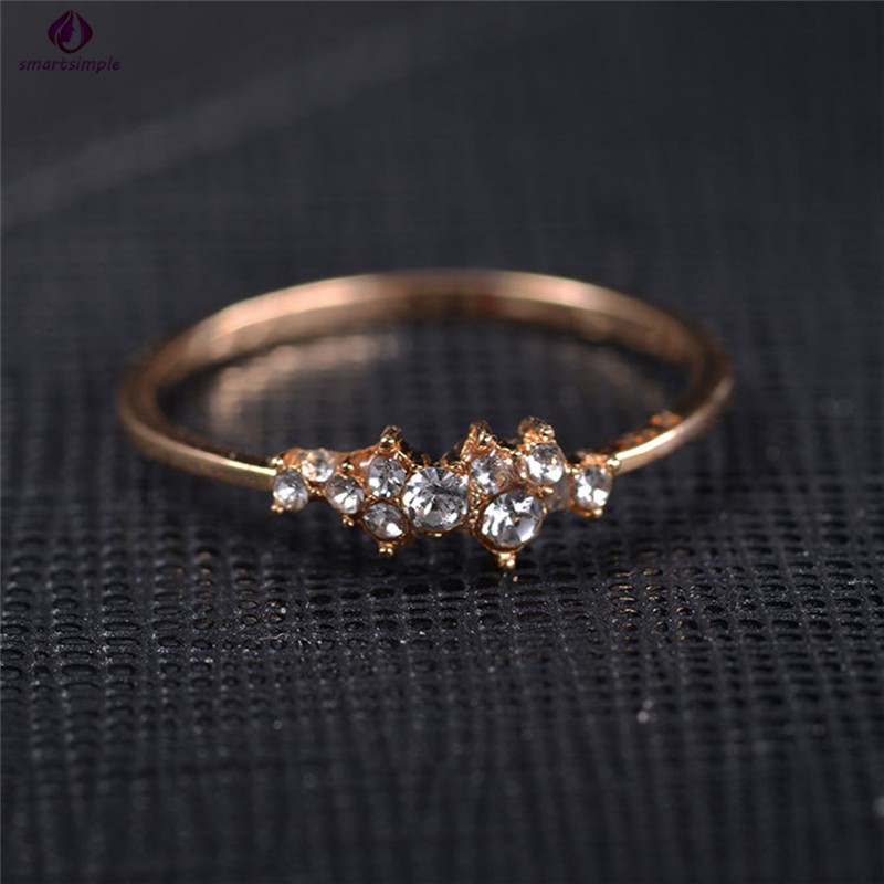 Nhẫn hợp kim đính đá zircon 9 kiểu thanh lịch cho nữ