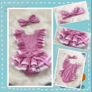 Body sọc kèm băng đô nơ cho bé