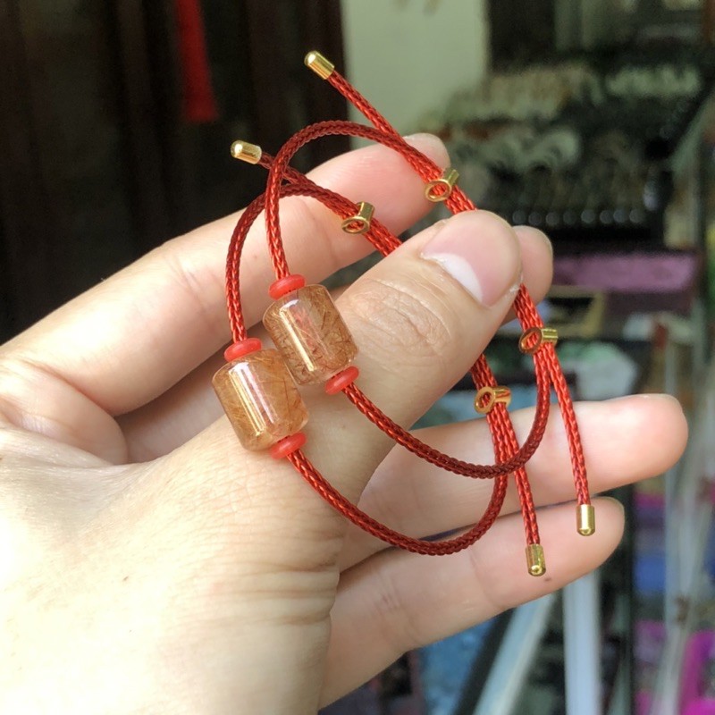 Lắc Tay Lu Thống Tóc Đỏ dây cáp xịn xò - phù  hợp với mệnh Hoả và mệnh Thổ - Tránh thị phi, tiểu nhân hãm hại, công việc