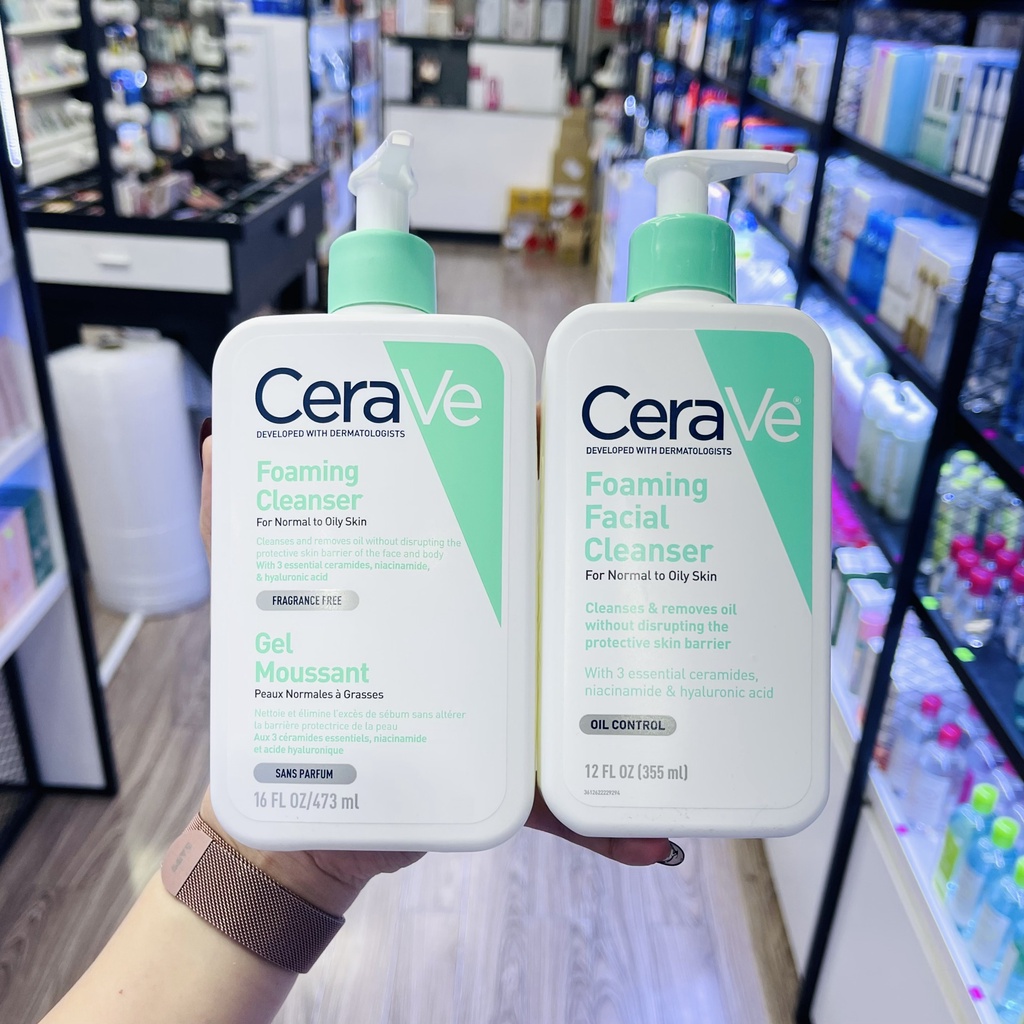 Sữa rửa mặt CeraVe Foaming/Hydrating Facial Cleanser - 355ml