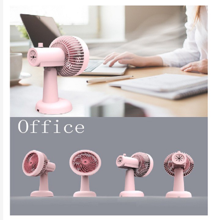 Quạt Phun Sương Mini Tích Điện Cổng USB,Quạt Điều Hòa Mini 550FP05 Để Bàn,Quạt Tích Điện Phun Sương Hơi Nước Tạo Ẩm