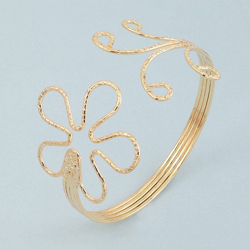 [QLQL] Vòng Tay Kim Loại Họa Tiết Hình Học Khoét Rỗng Họa Tiết Lá Bướm Bohemian Quyến Rũ