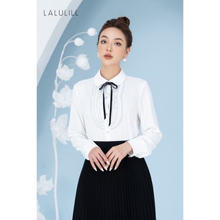 Lalulill - áo sơ mi trắng cổ sen bèo đô ngực 4 tầng