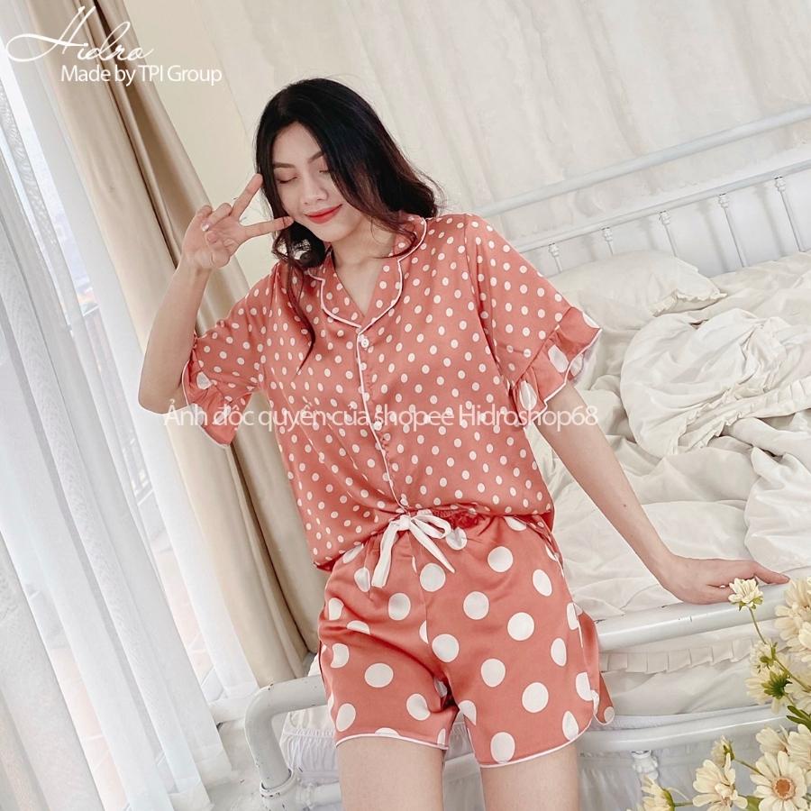 Đồ bộ pijama lụa satin phối chân sang chảnh