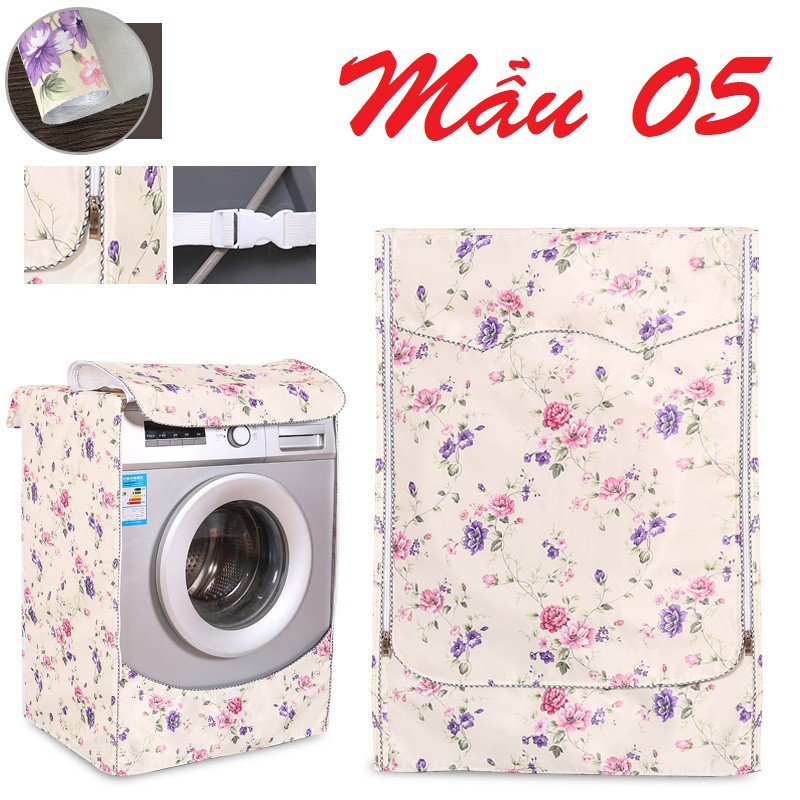 Áo trùm máy giặt cửa trước (ngang) 6kg -11kg, vải bạt cao cấp chống nước bền đẹp