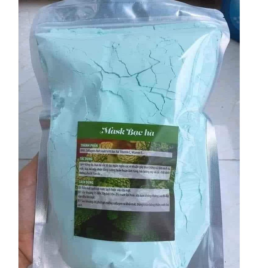 ( Nạ Bặc Hà ) Gói 500g 1kg Bột Mặt Nạ Bạc hà Đắp Mặt Đẹp Da. Mặt Nạ Bạc hà Colagen Loại 1 Cao Cấp
