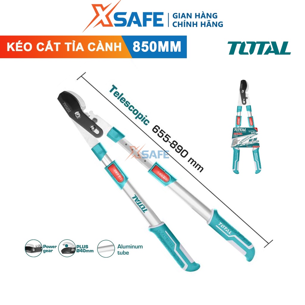 Kéo cắt tỉa cây cảnh TOTAL THTA1527406 thép Cr-V sơn phủ Teflon chống rỉ sét siêu bén, kéo cắt cây kiểng làm vườn[XSAFE]