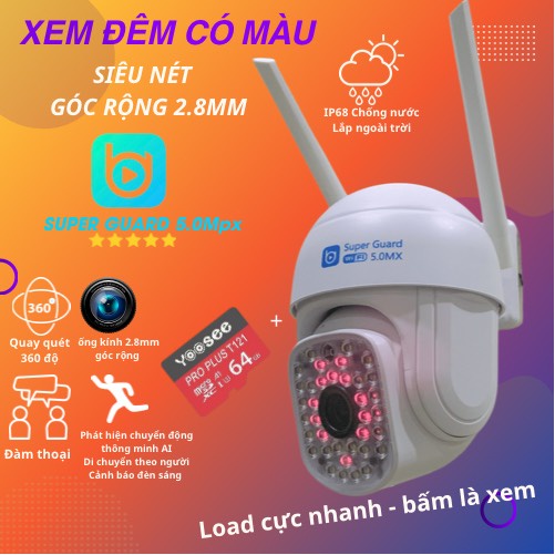 [Mã 55ELSALE1 giảm 7% đơn 300K] Camera Wifi thông minh Super Guad PTZ- siêu nét góc rộng