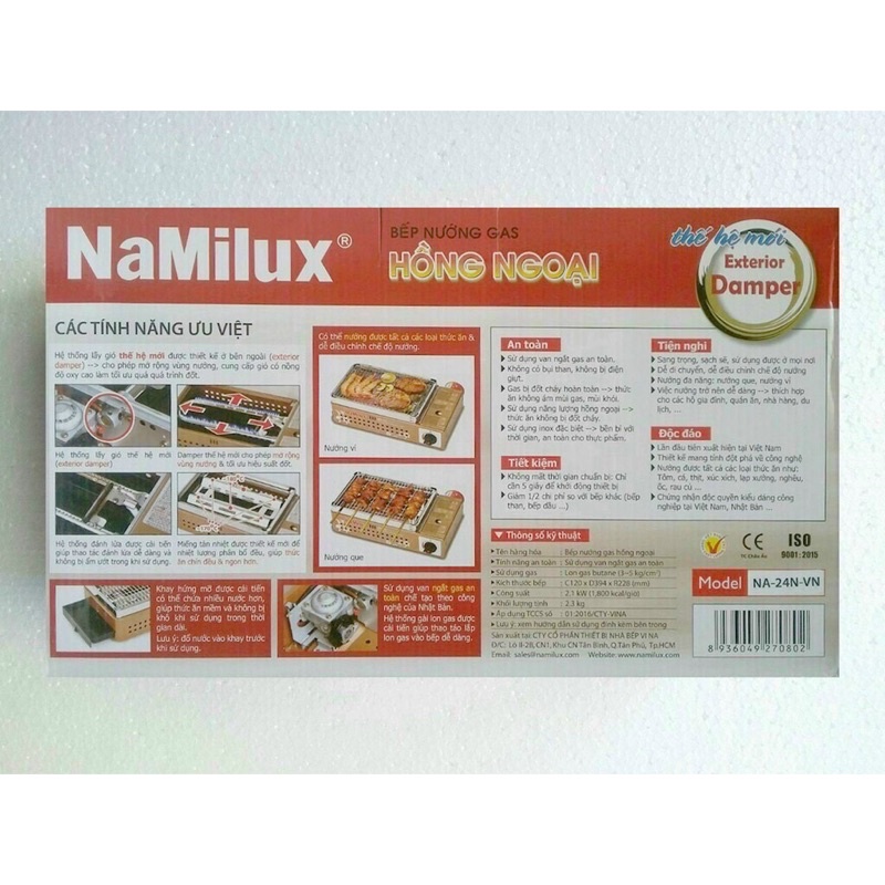 Bếp nướng ga đa năng Namilux NA 24N {an toàn + chính hãng}