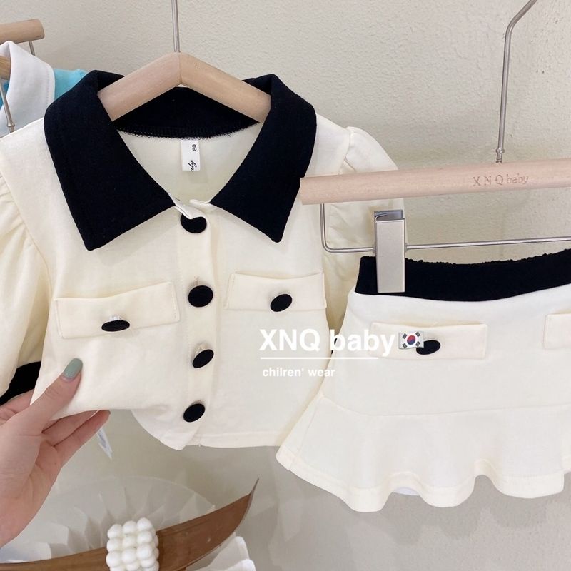 Set Áo Thun Ngắn Tay + Chân Váy Xếp Ly 5 Món Thời Trang Cho Bé Gái