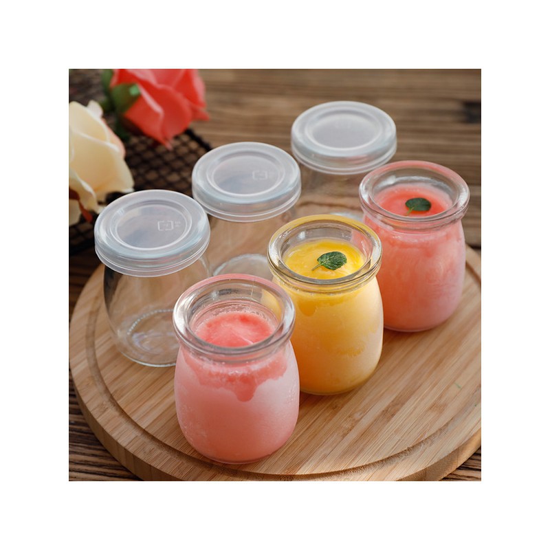 Combo 12 Hũ Thủy Tinh Làm Sữa Chua Bánh Flan Pudding Có Nắp Hàng VNCLC