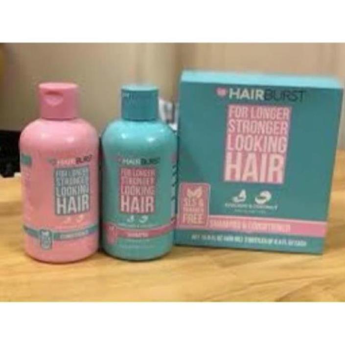Cặp 2 chai dầu gội xả HAIR BURST xanh-hồng