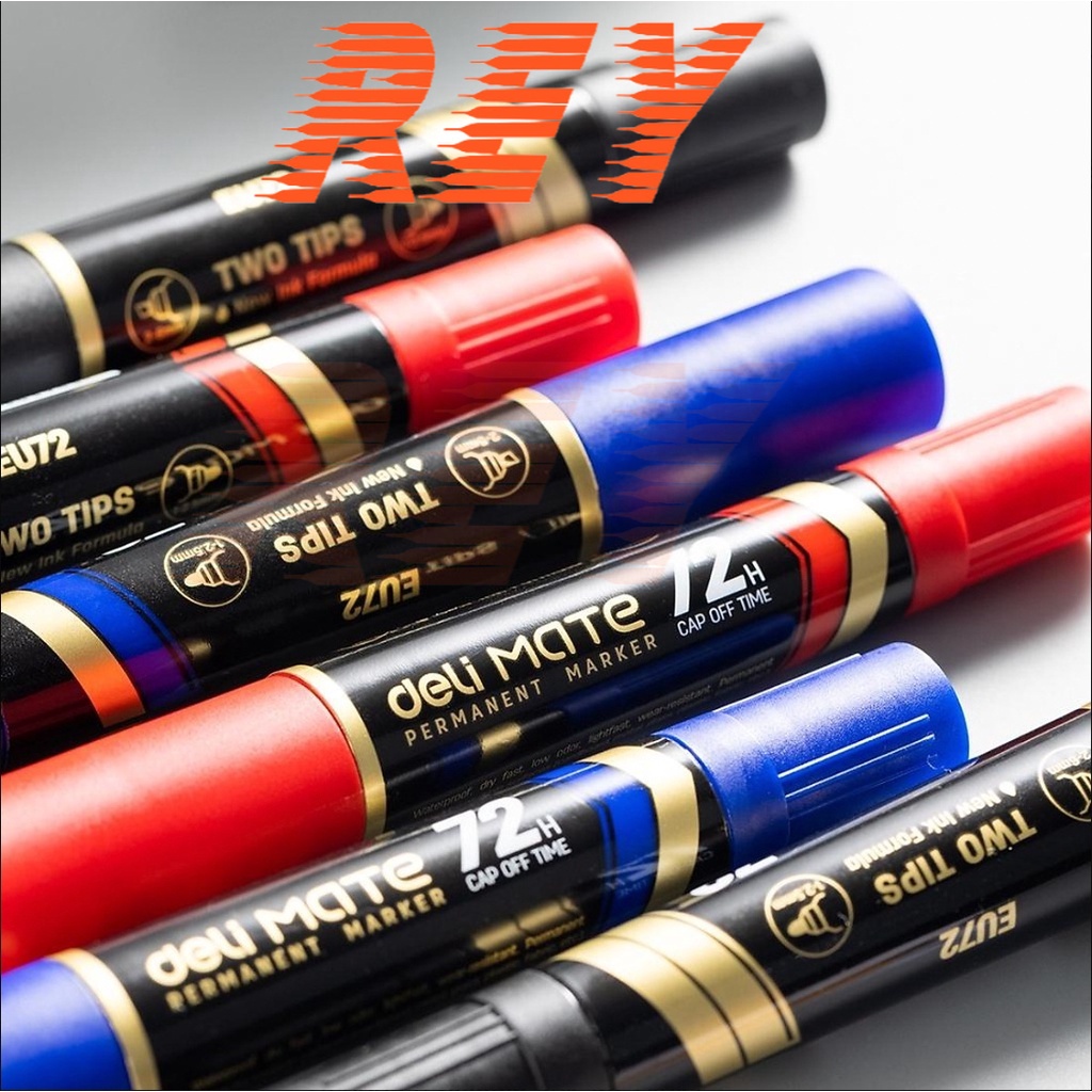 Bút lông dầu cây to 2 đầu viết thùng không bôi được Mate U72 Deli