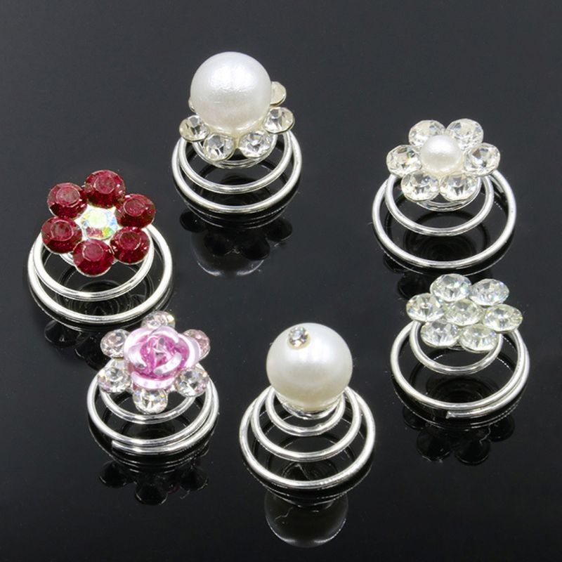 Trâm Cài Tóc Dạng Xoắn Ốc Đính Pha Lê Cho Cô Dâu YOUYO