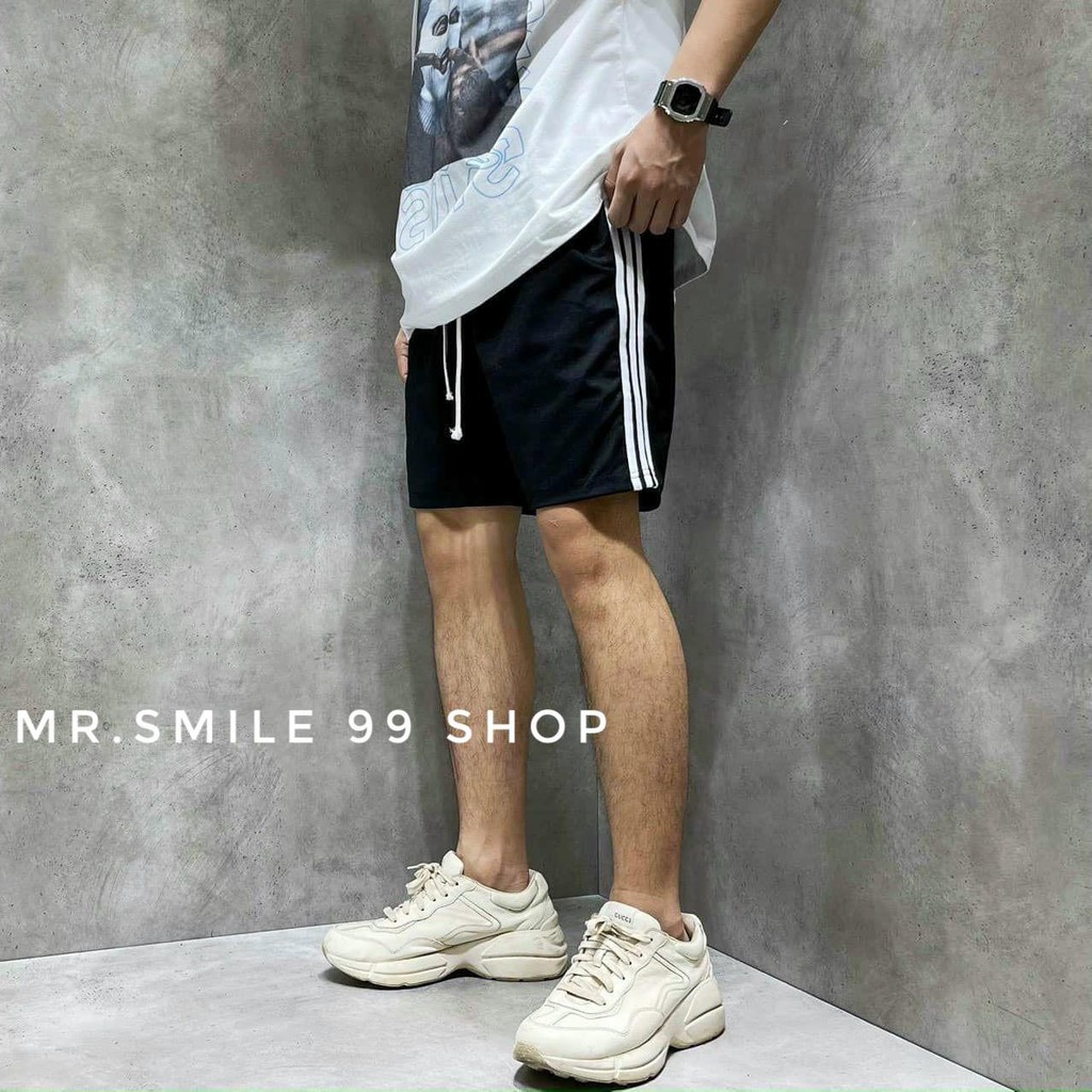 QUẦN SHORT 3 sọc Đen Trắng NAM NỮ  Unisex chất vải dày, không xù lông Mr Smile 99 Shop