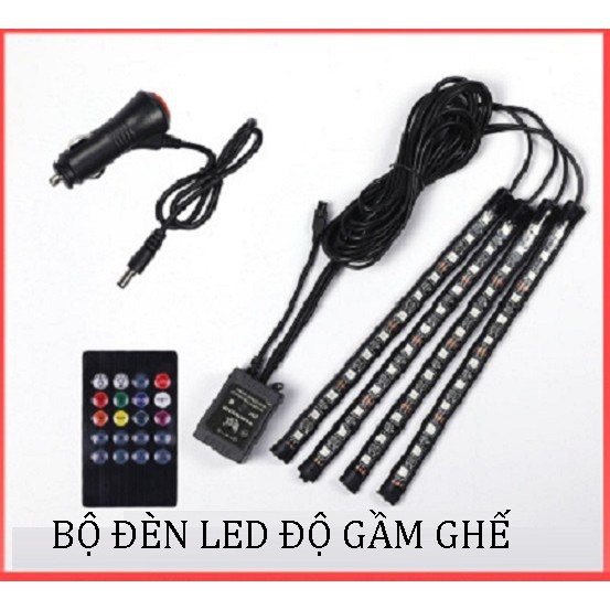 Siêu giảm giá Bộ đèn độ gầm ghế ô tô 12 led có điều khiển cảm ứng âm thanh nhấp nháy theo nhạc loại 1