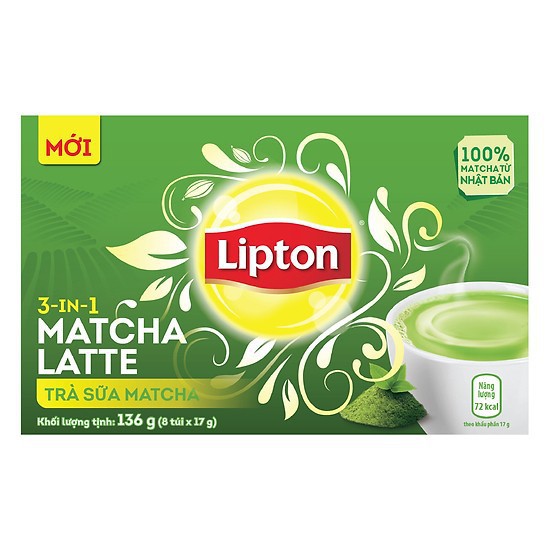 Hộp Trà Sữa Lipton Matcha (8 Gói x 17g)