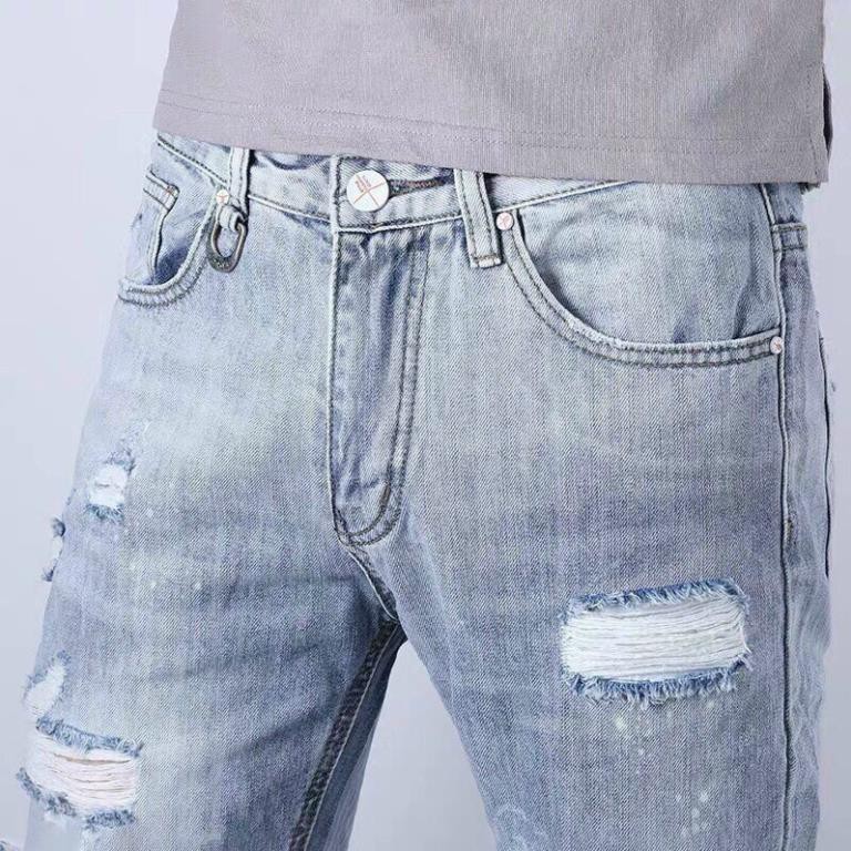 Quần Jean Nam Chất Bò Xanh Xước Mẫu Mới, Phong Cách DKFASHION | BigBuy360 - bigbuy360.vn