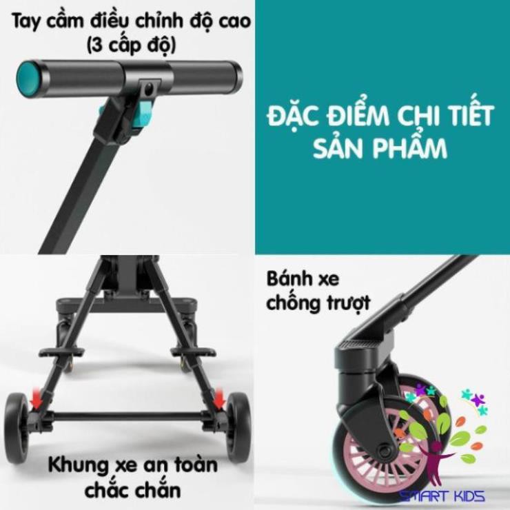 Xe đẩy du lịch Vovo Play Kids - đảo chiều, gấp gọn, có mái che