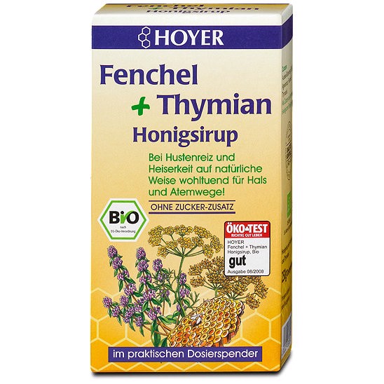 Si rô ho hữu cơ mật ong với thảo mộc 250gr - Hoyer (Fenchel Thymian)