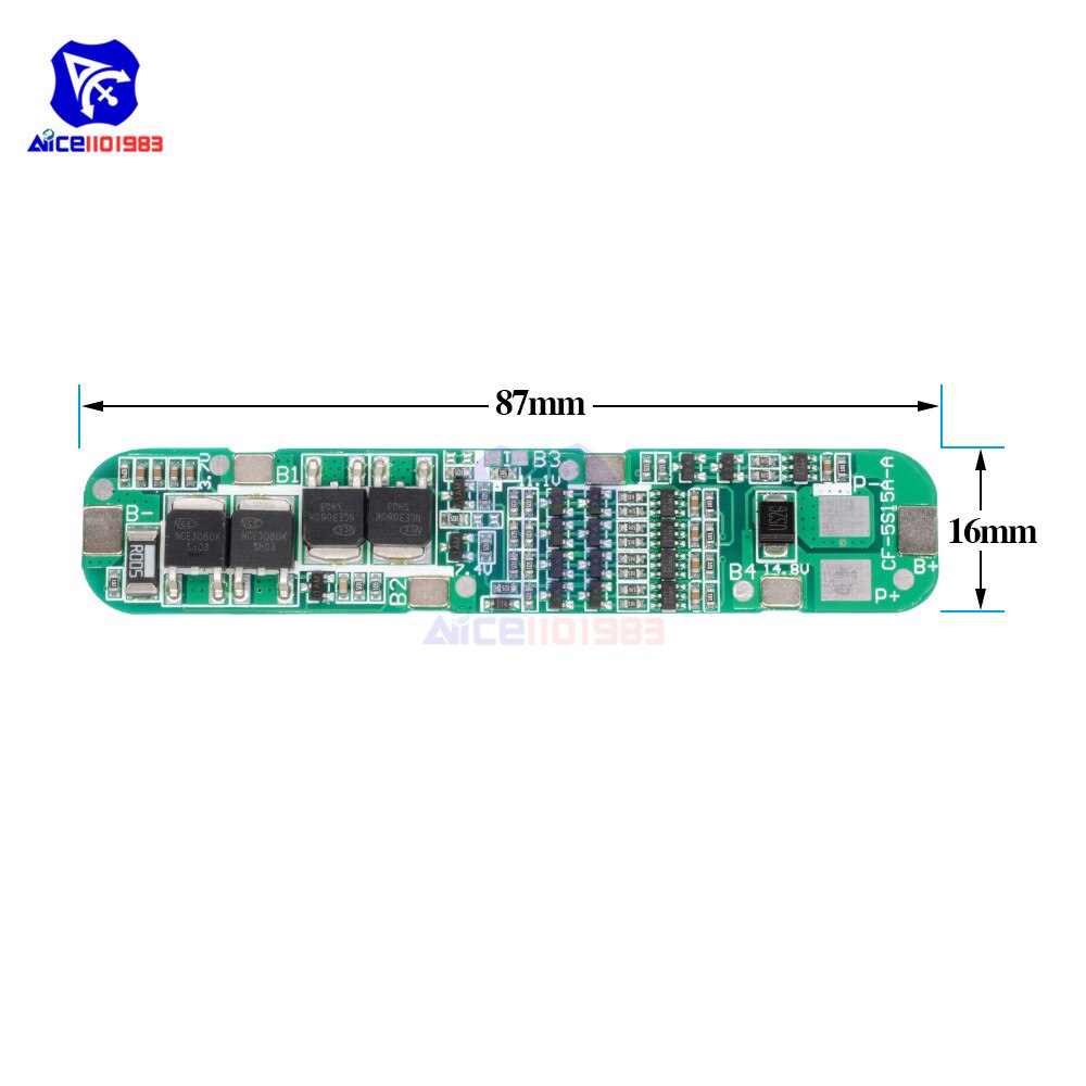 Bảng Mạch Sạc Pin Lithium 5s 15a Li-Ion 18650 Bms 18.5v | WebRaoVat - webraovat.net.vn