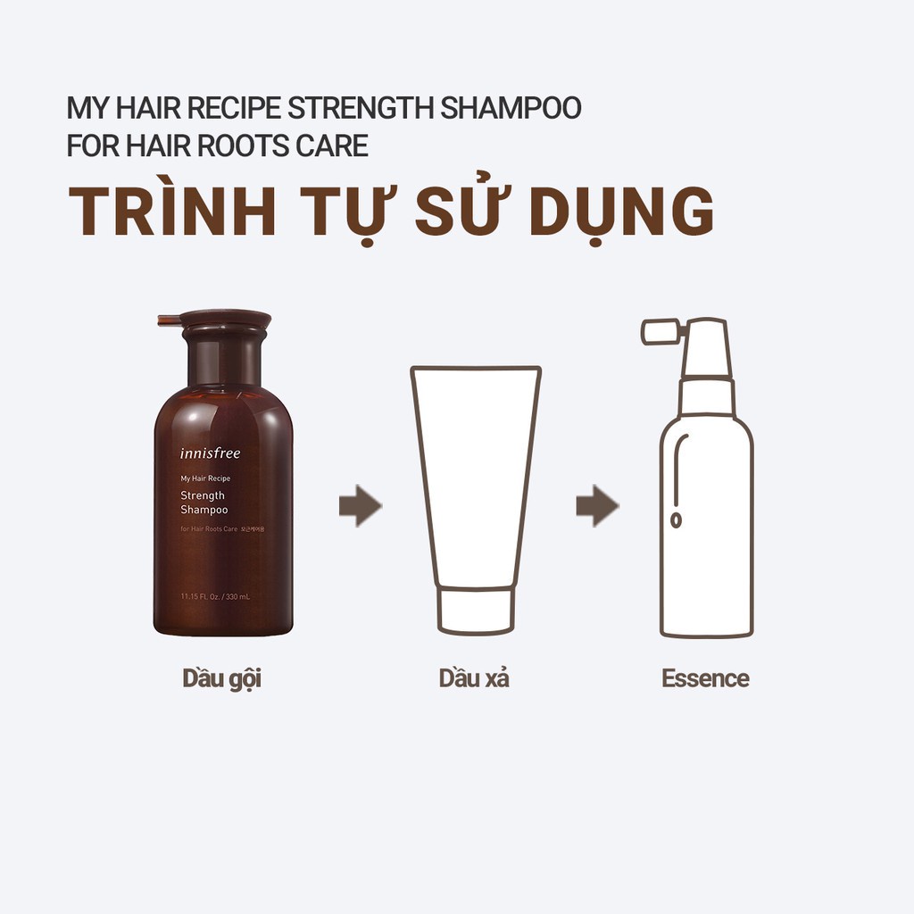 Dầu gội phục hồi gãy rụng innisfree My Hair Recipe Strength Shampoo for Hair Roots Care 330ml