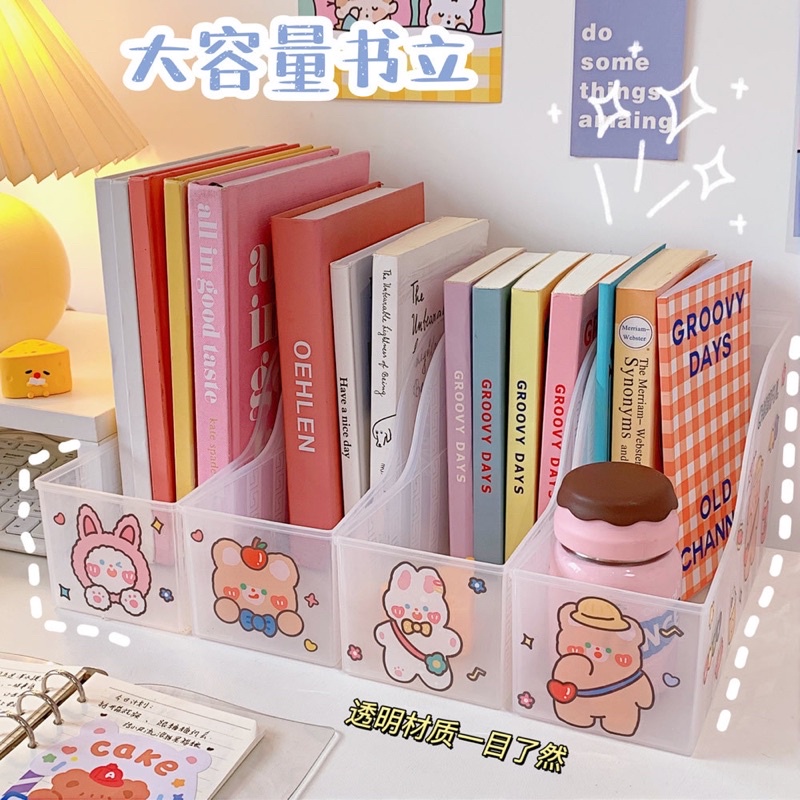 Giá Đựng Tài Liệu Kệ Sách Trong Suốt để bàn học đựng đồ đa năng trang trí decor bàn học