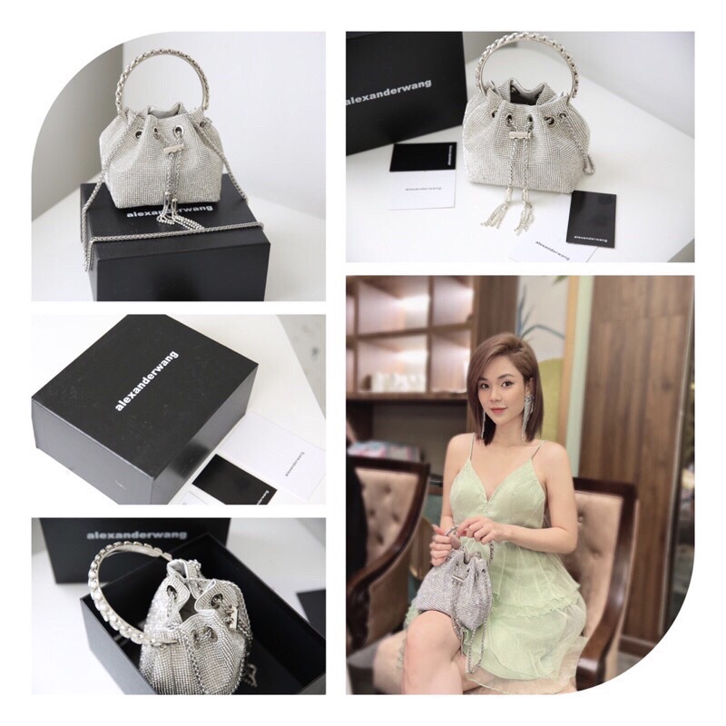 Túi đeo vai đeo chéo dây rút quai đính đá bing bling siêu hot 1062