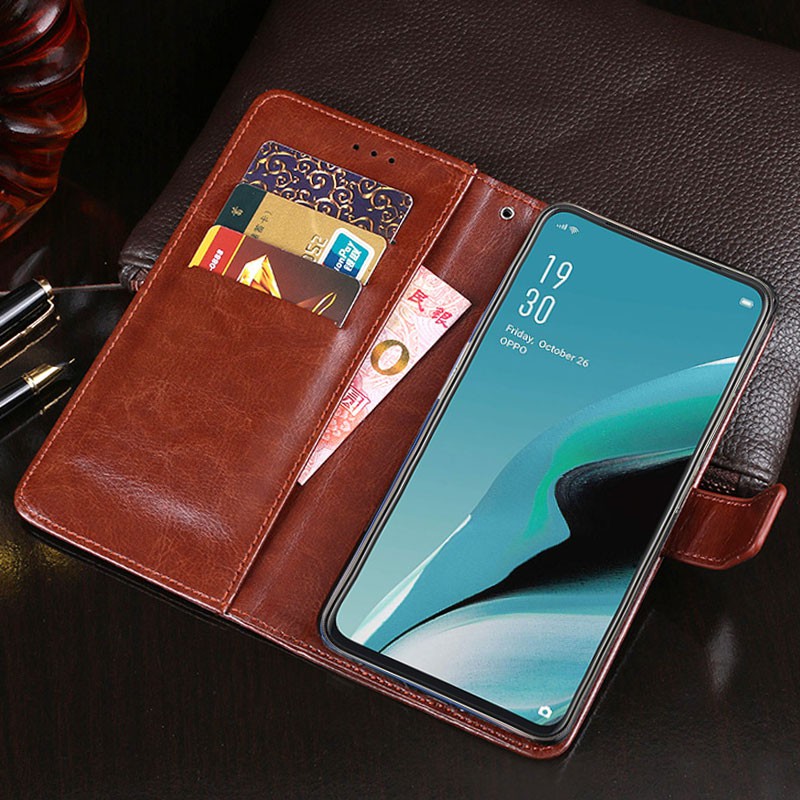 Bao Da Điện Thoại Dạng Ví Trơn Bóng Cho Dòng Oppo Reno 2f Reno 2f Reno 2f