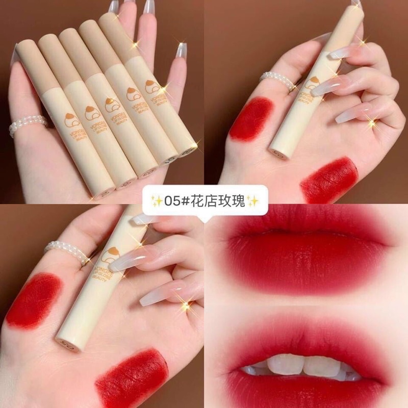 Set 5 cây son vongee hạt dẻ siêu lì không trôi