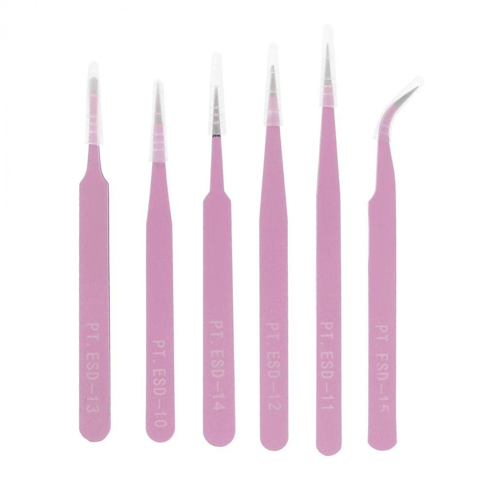 [Hàng mới về] Bộ 6 nhíp cong/thẳng bằng thép không gỉ chống tĩnh điện diy