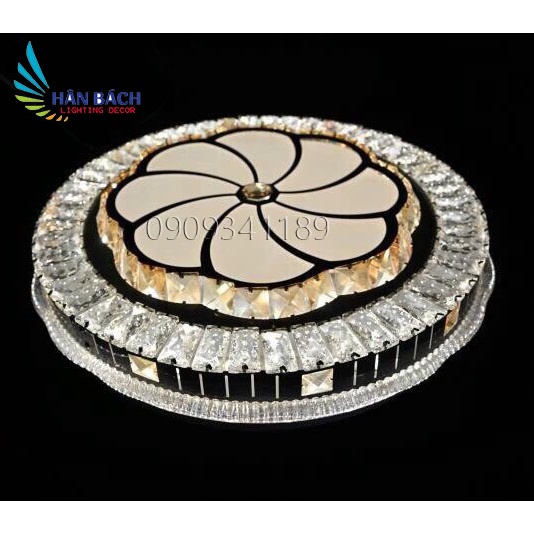 Đèn ốp trần led pha lê trang trí phòng khách, phòng ngủ D500