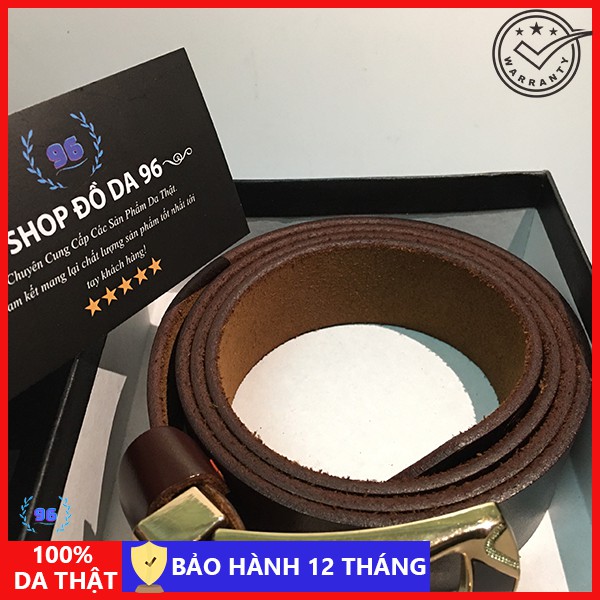 Thắt lưng nam da thật - Dây lưng nam da bò nguyên miếng - Khóa kim cao cấp sang trọng - DL005 [Da thật 100%]