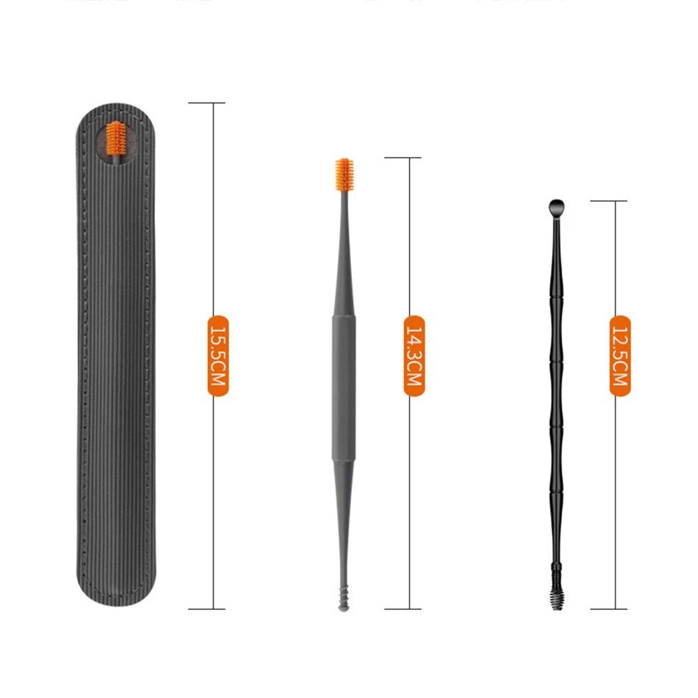 1 Bộ Dụng Cụ Vệ Sinh Tai Hai Đầu Bằng Silicone Làm Sạch Tai Chuyên Nghiệp Cho Nam Và Nữ