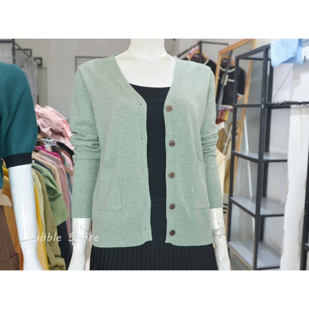 Áo len cardigan  cúc gỗ cổ tim cao cấp nhiều | BigBuy360 - bigbuy360.vn