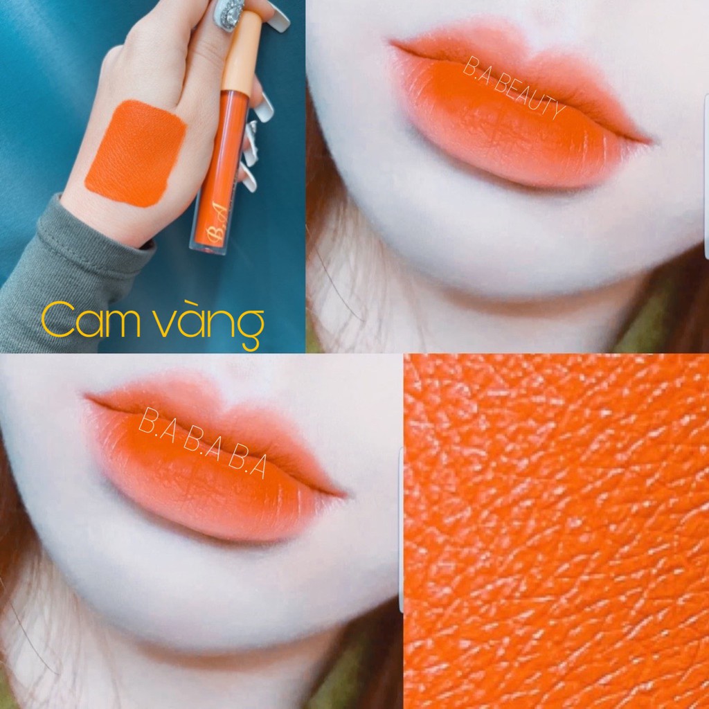 [Cam Vàng] Son Kem Lì Nắp Vàng Cao Cấp B.A Màu Cam Vàng | BigBuy360 - bigbuy360.vn