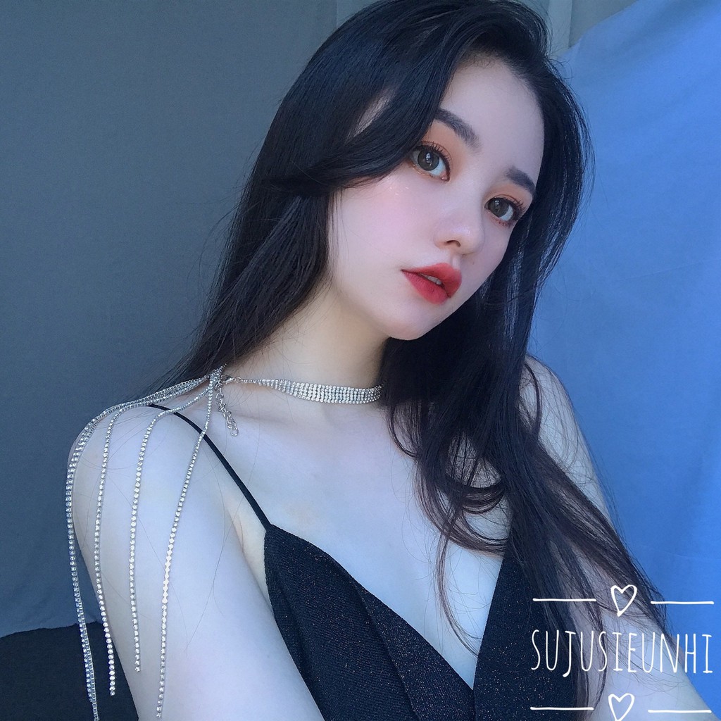 [Mã FARSST20K giảm 10K đơn 20K] ( CÓ VIDEO) Vòng cổ choker đá dây dài nữ tính