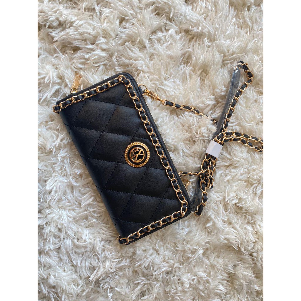 Ví dài nữ lyn da chần viễn xích siêu sang, túi clutch